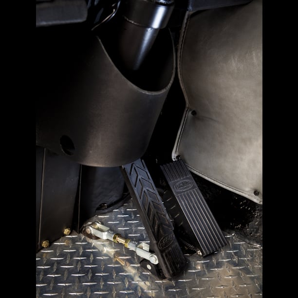 Close up of truck pedals