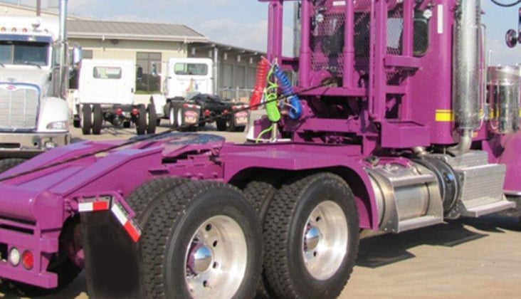 Custom purple truck body